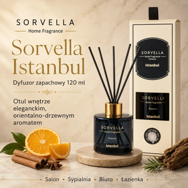 Sorvella Istanbul Home Fragrance Premium 120 ml – dyfuzor zapachowy z patyczkami